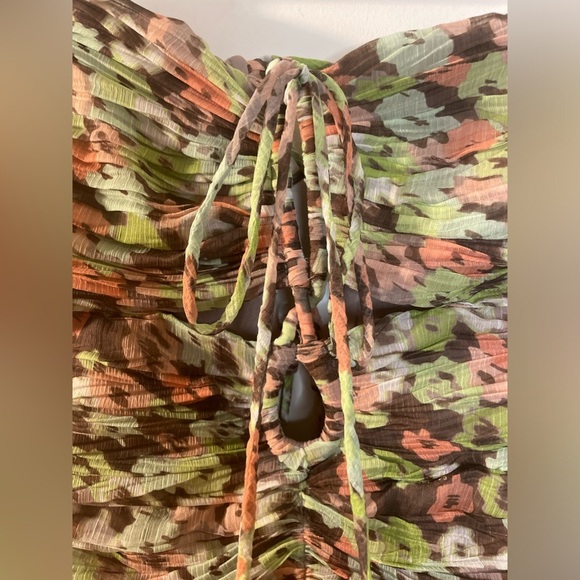 NWT Sabina Musayev Kent Mini Dress, Size Medium floral design corset - Picture 5 of 10